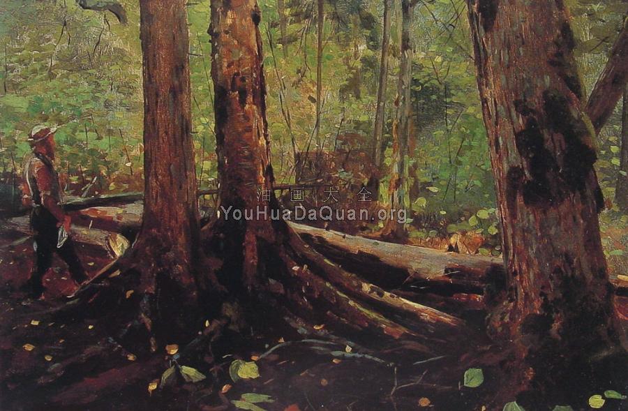 Woodchopper in the Adirondacks - 温斯洛·荷默